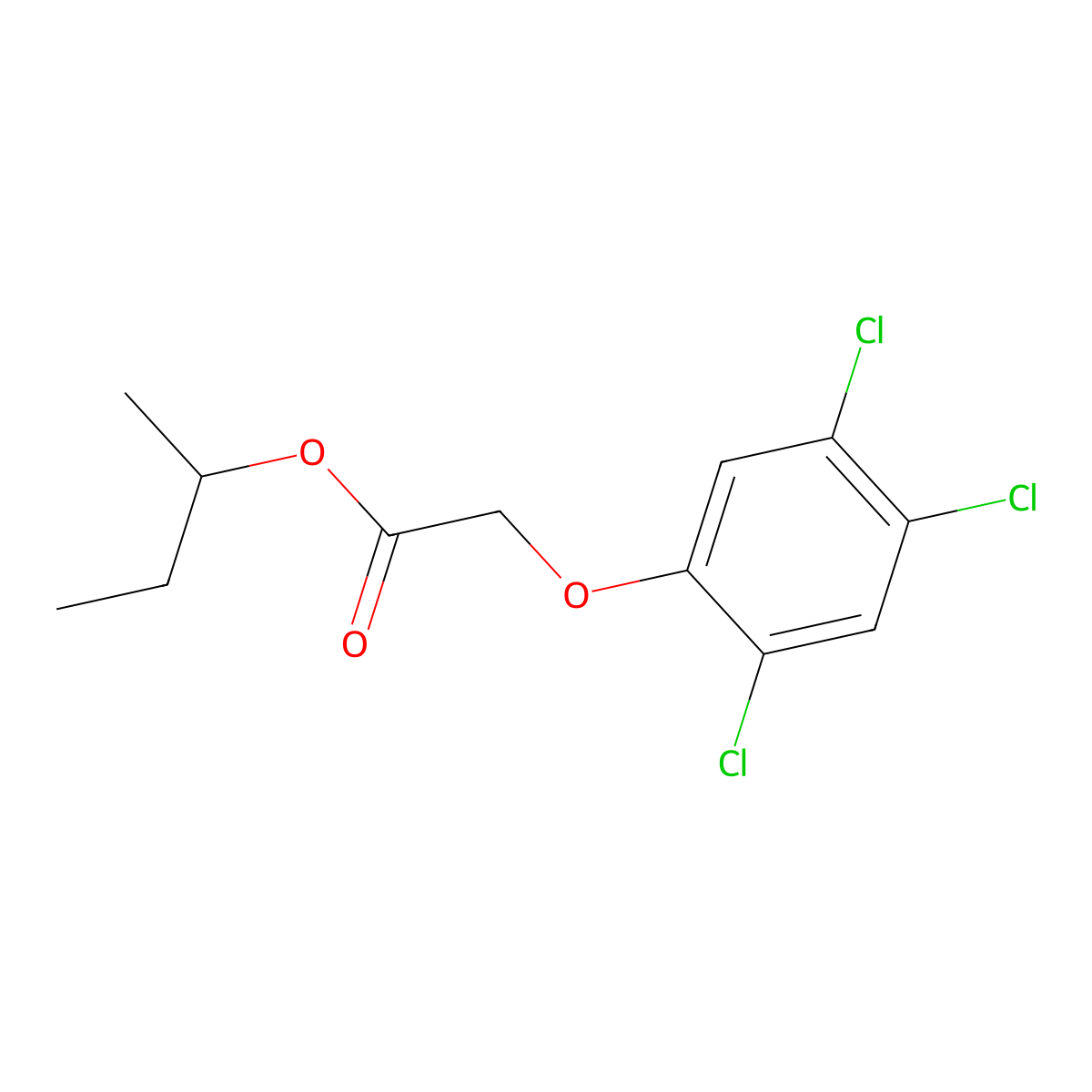 Acetic acid, (2,4,5-trichlorophenoxy)-, 1-methylpropyl ester molecular structure, CAS 61792-07-2
