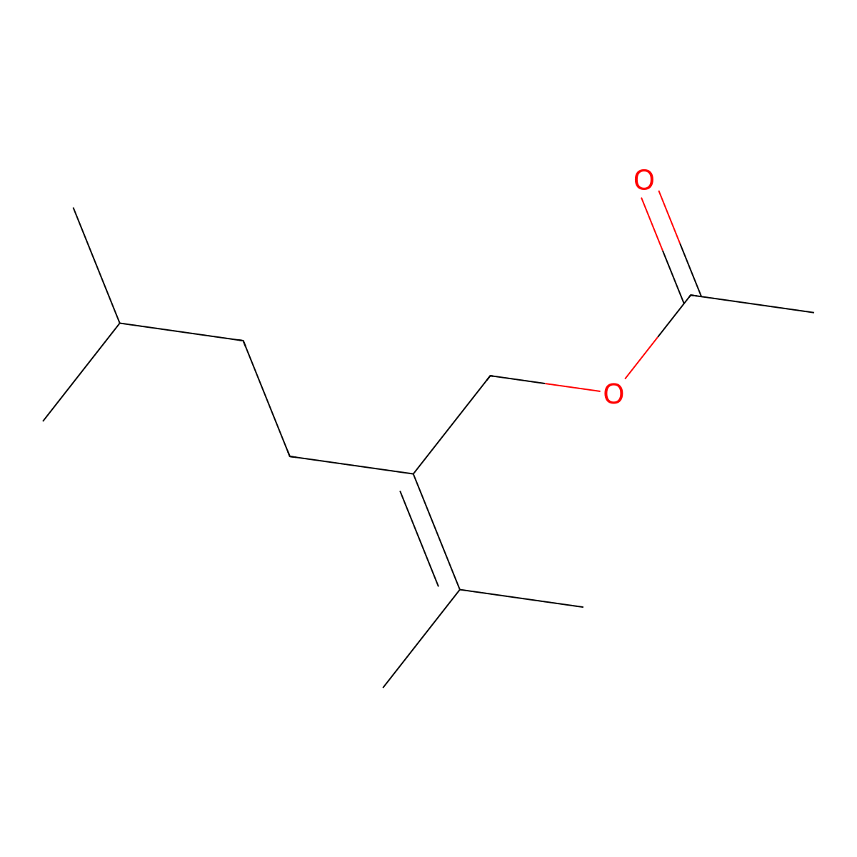 4-Hexen-1-ol, 5-methyl-2-(1-methylethylidene)-, 1-acetate, dihydro deriv. molecular structure, CAS 61792-55-0