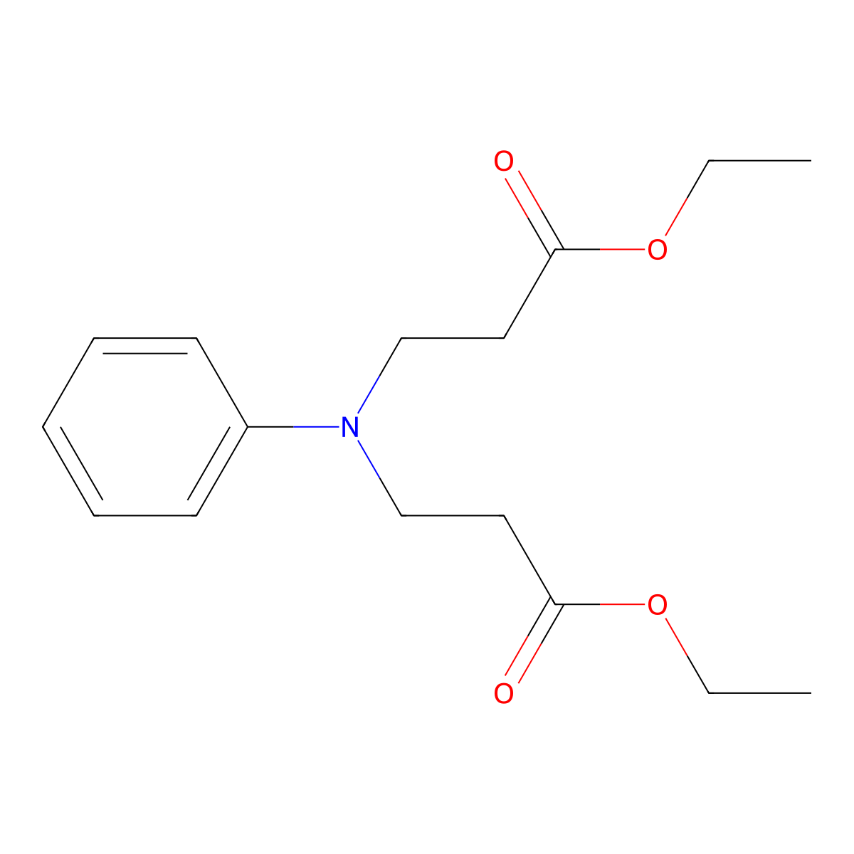 ethyl 3-(N-(3-ethoxy-3-oxopropyl)anilino)propanoate molecular structure, CAS 61793-99-5
