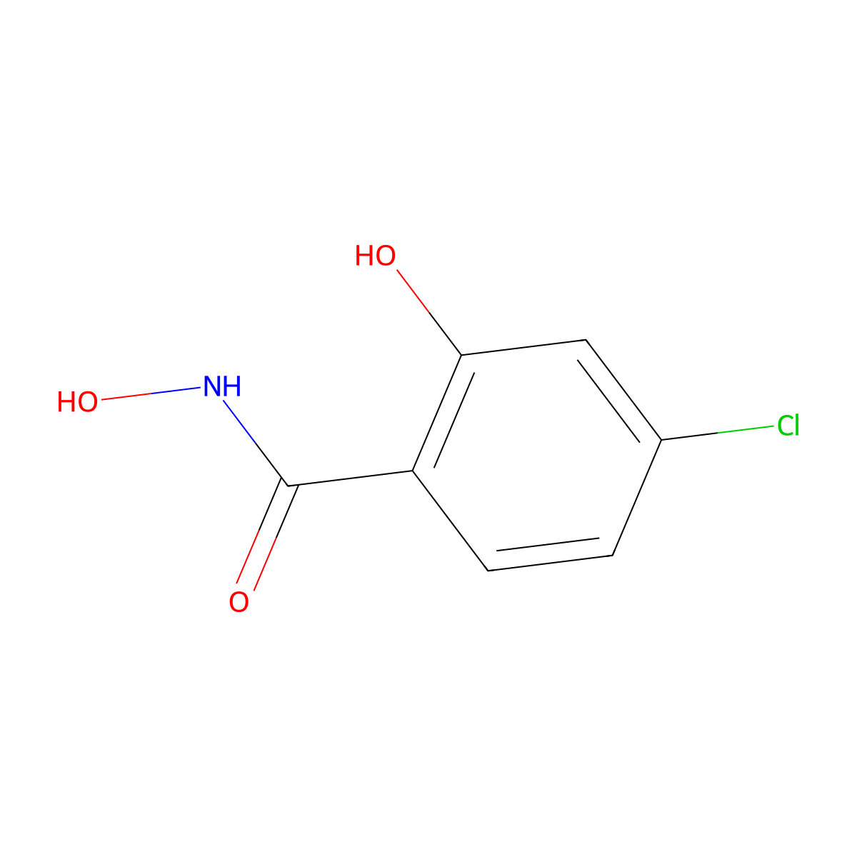 4-chloro-N,2-dihydroxybenzamide molecular structure, CAS 61799-78-8