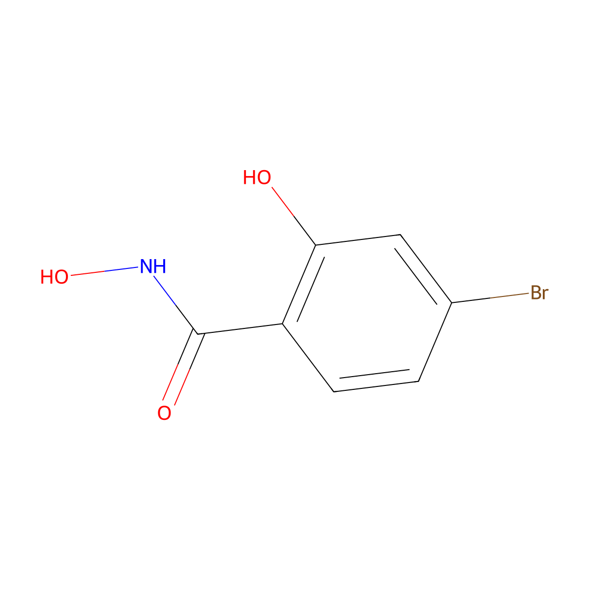 4-bromo-N,2-dihydroxybenzamide molecular structure, CAS 61799-79-9