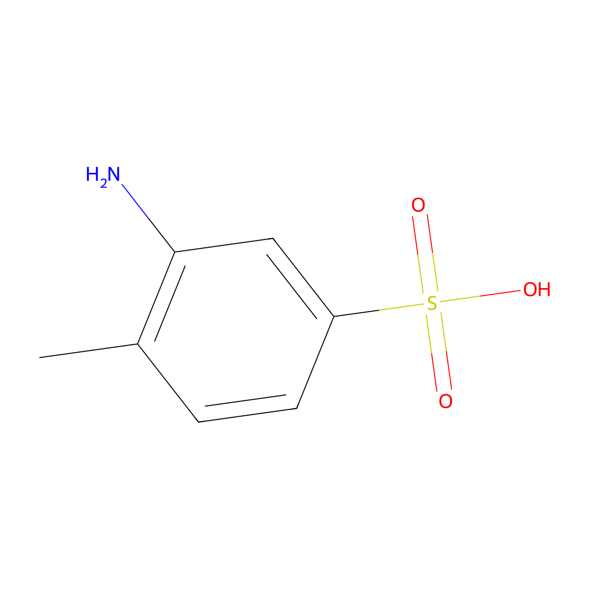 Benzenesulfonic acid, 3-amino-4-methyl- molecular structure, CAS 618-03-1