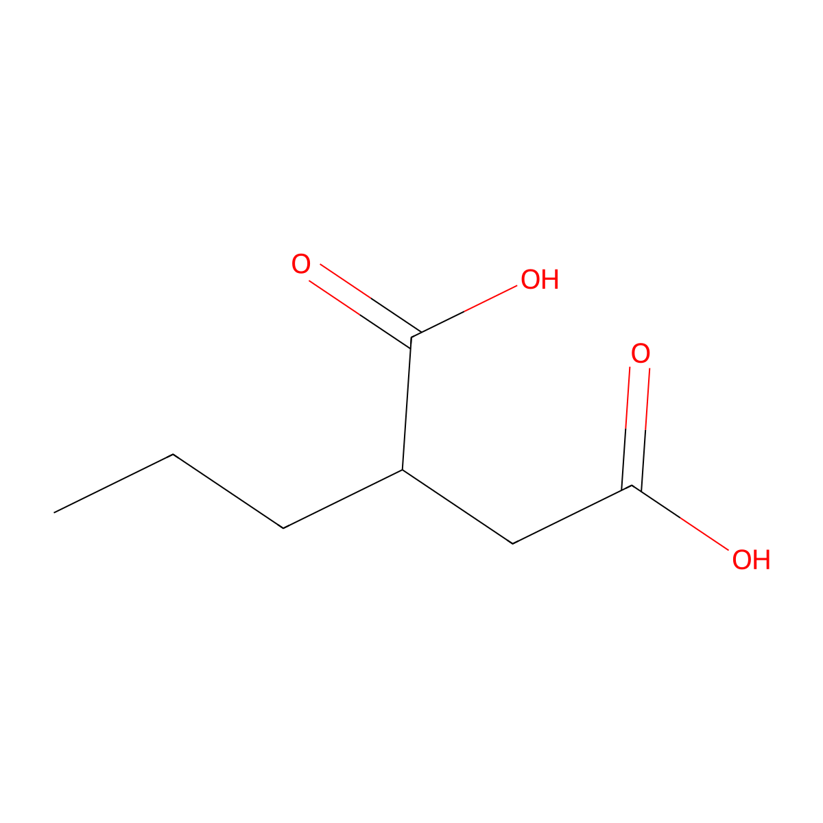 2-Propylsuccinic acid molecular structure, CAS 618-57-5