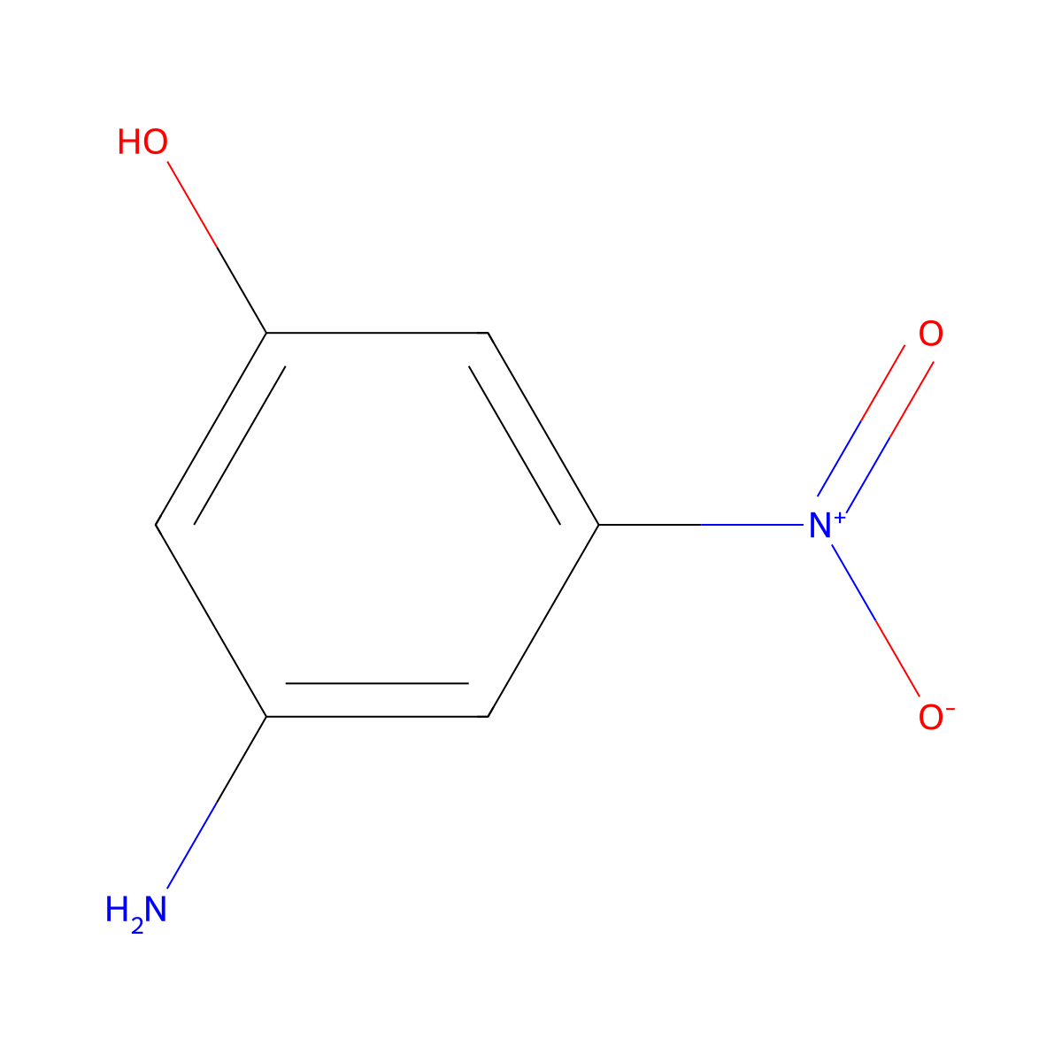 3-Amino-5-nitrophenol molecular structure, CAS 618-64-4
