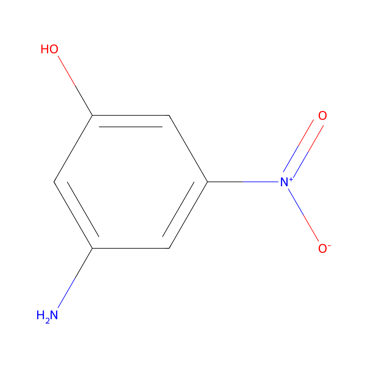 3-Amino-5-nitrophenol molecular structure, CAS 618-64-4