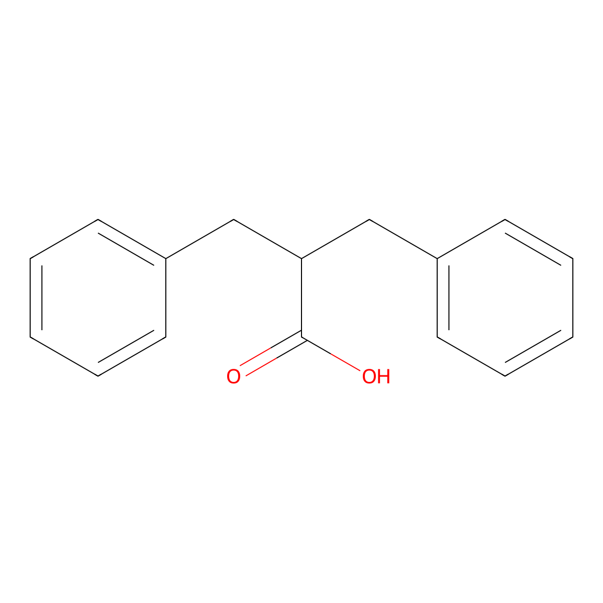 Benzenepropanoic acid, alpha-(phenylmethyl)- molecular structure, CAS 618-68-8