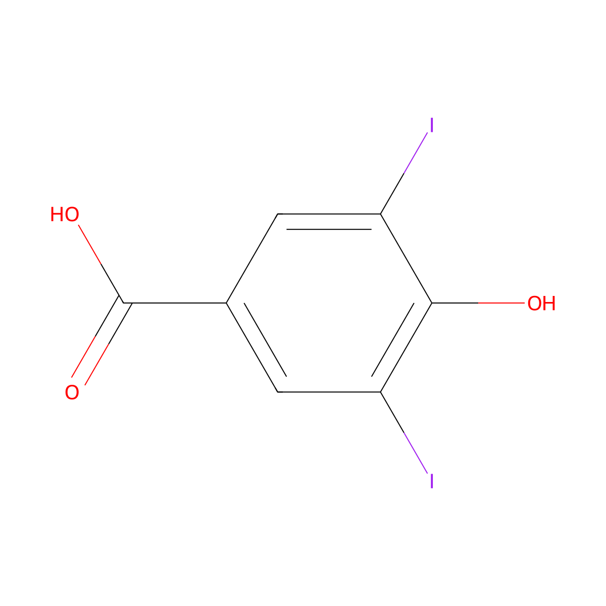 Ioxynic acid molecular structure, CAS 618-76-8