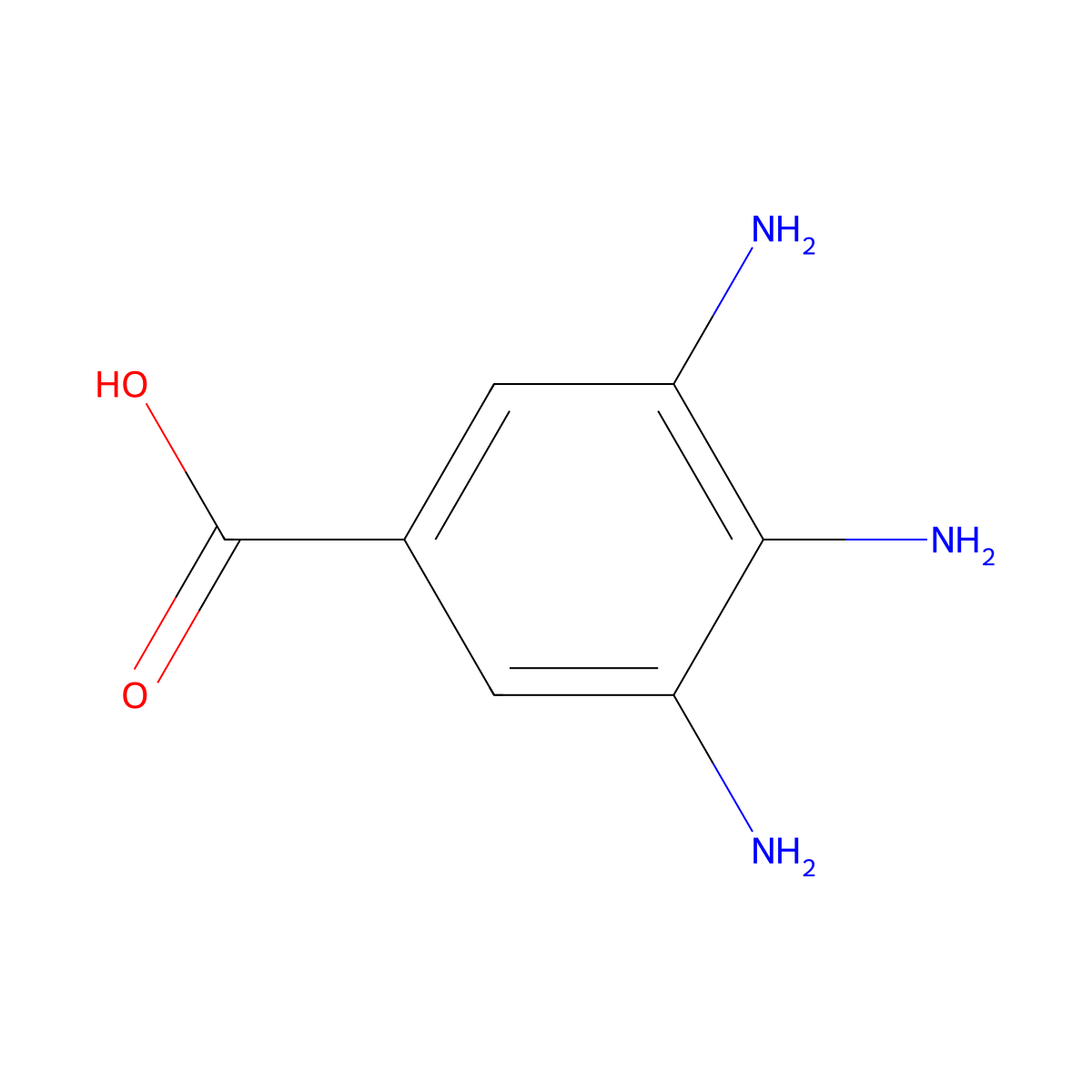 3,4,5-Triaminobenzoic acid molecular structure, CAS 618-77-9