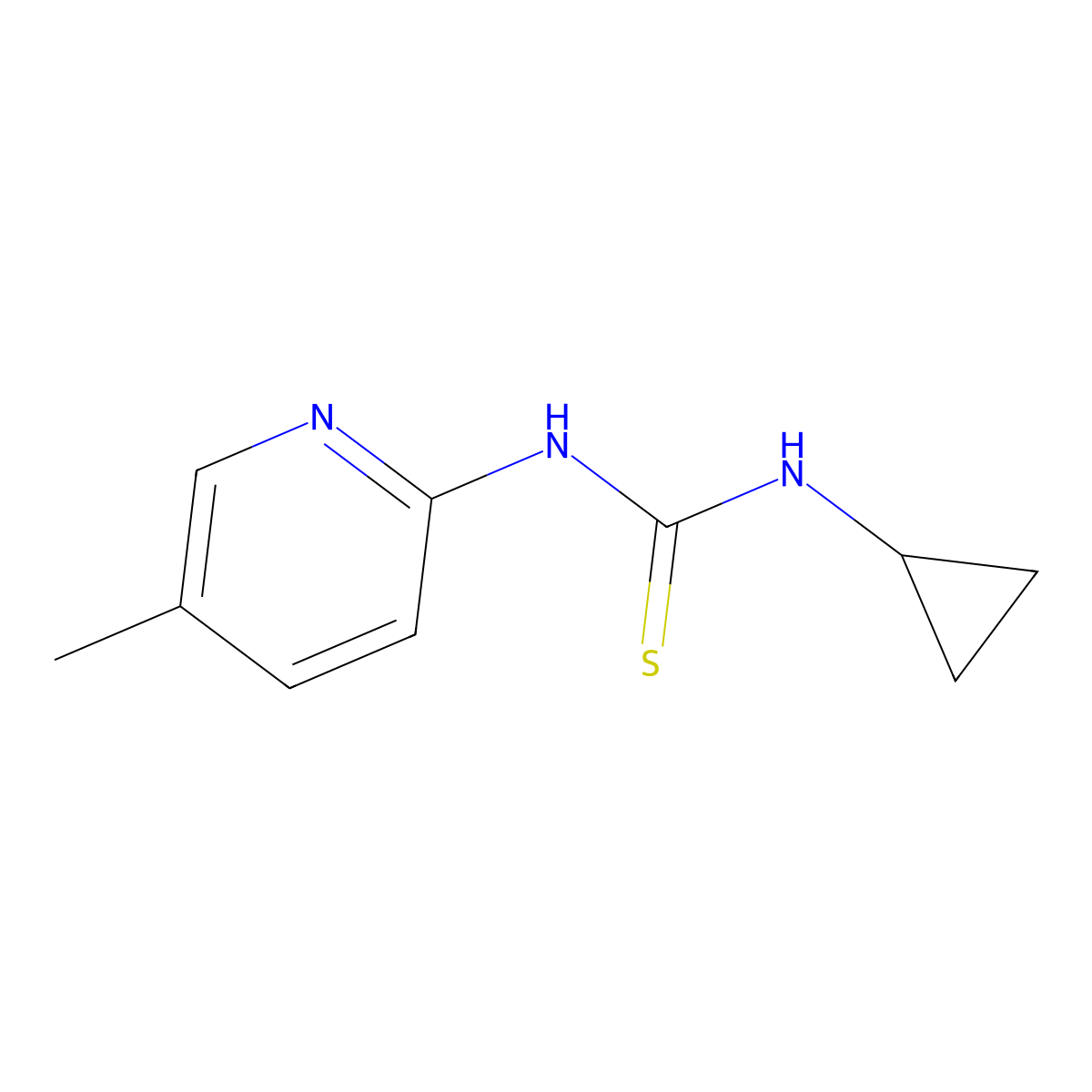 1-Cyclopropyl-3-(5-methylpyridin-2-yl)thiourea molecular structure, CAS 61800-41-7