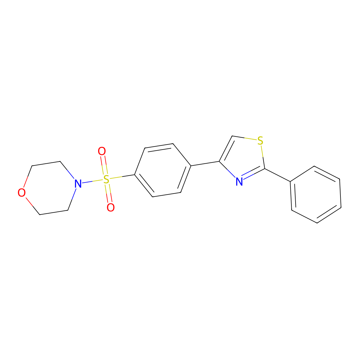 4-[4-(2-Phenyl-1,3-thiazol-4-yl)benzenesulfonyl]morpholine molecular structure, CAS 618062-87-6