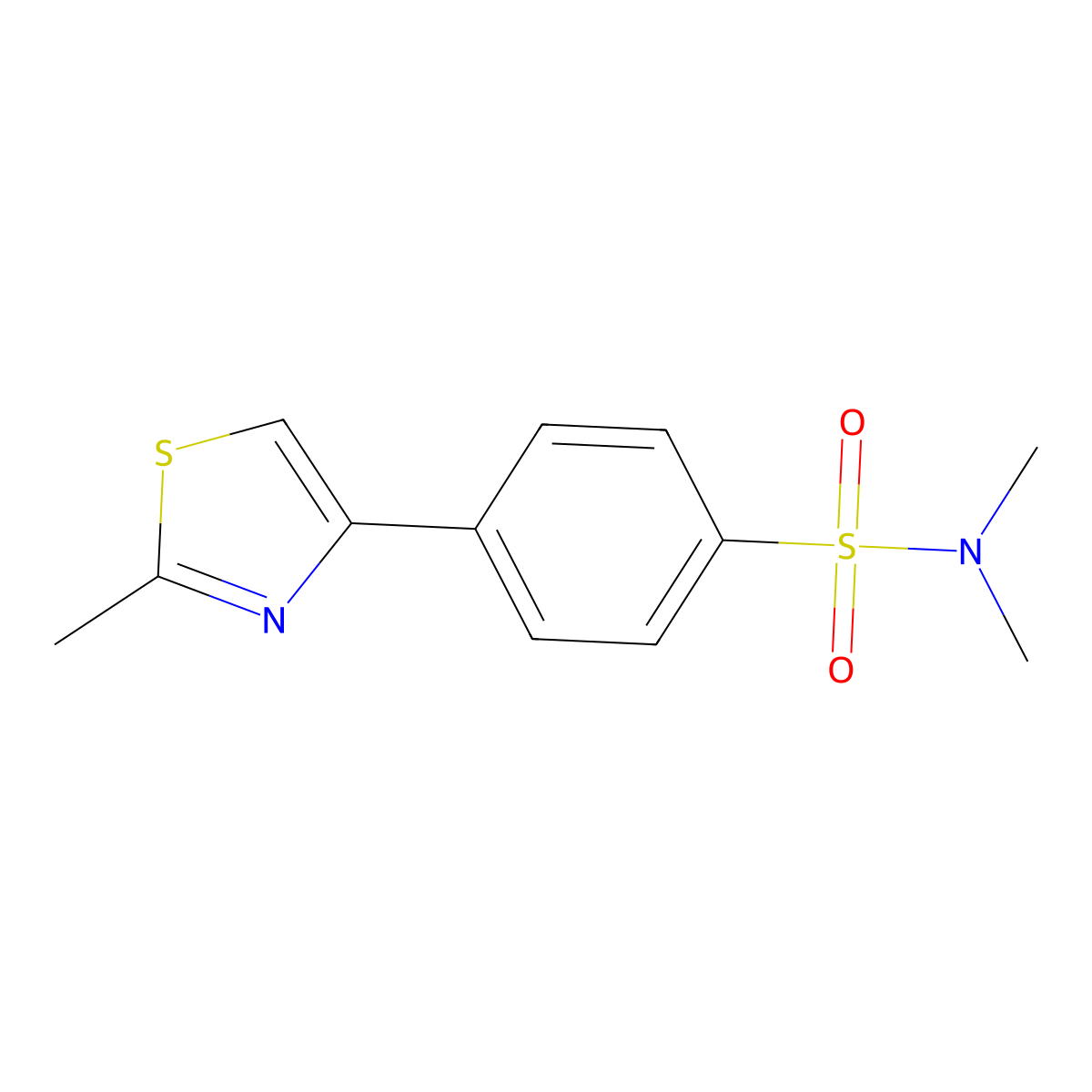 N,N-dimethyl-4-(2-methyl-1,3-thiazol-4-yl)benzenesulfonamide molecular structure, CAS 618063-11-9
