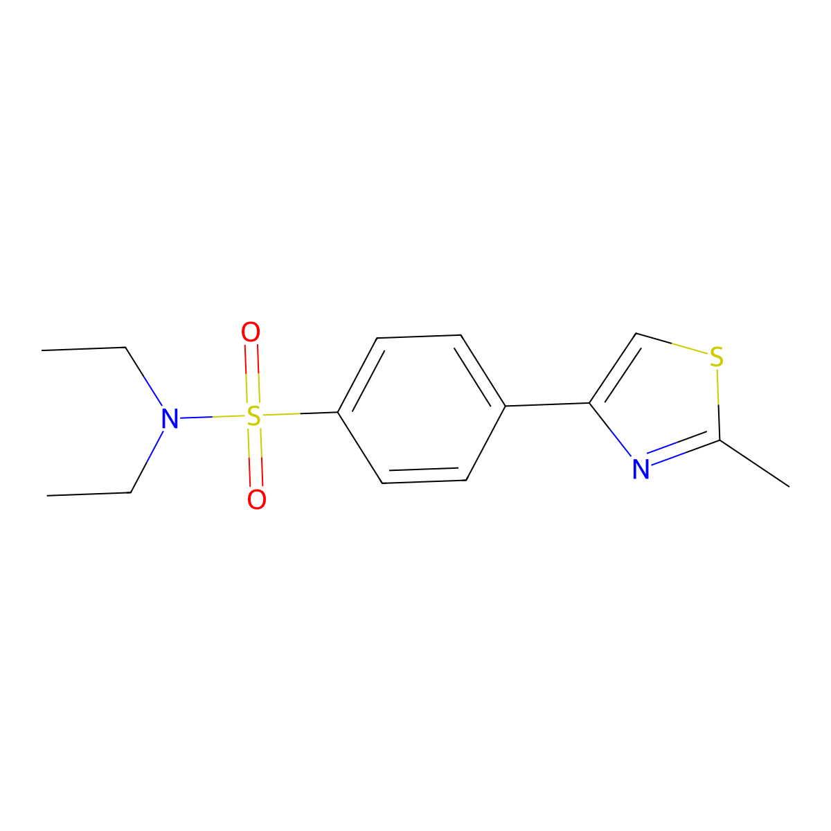 N,N-diethyl-4-(2-methyl-1,3-thiazol-4-yl)benzenesulfonamide molecular structure, CAS 618063-12-0