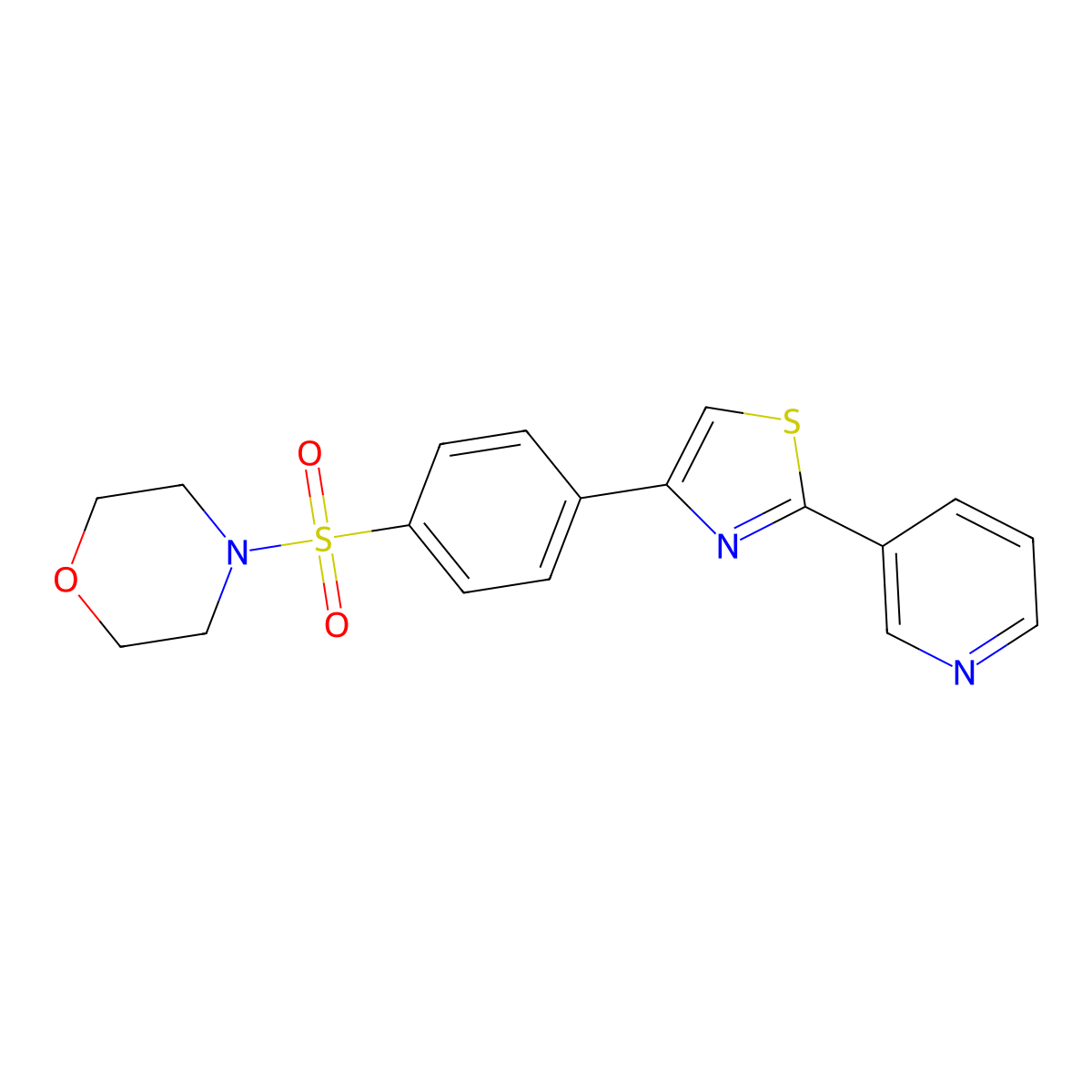 4-[4-(2-Pyridin-3-yl-1,3-thiazol-4-yl)phenyl]sulfonylmorpholine molecular structure, CAS 618063-15-3