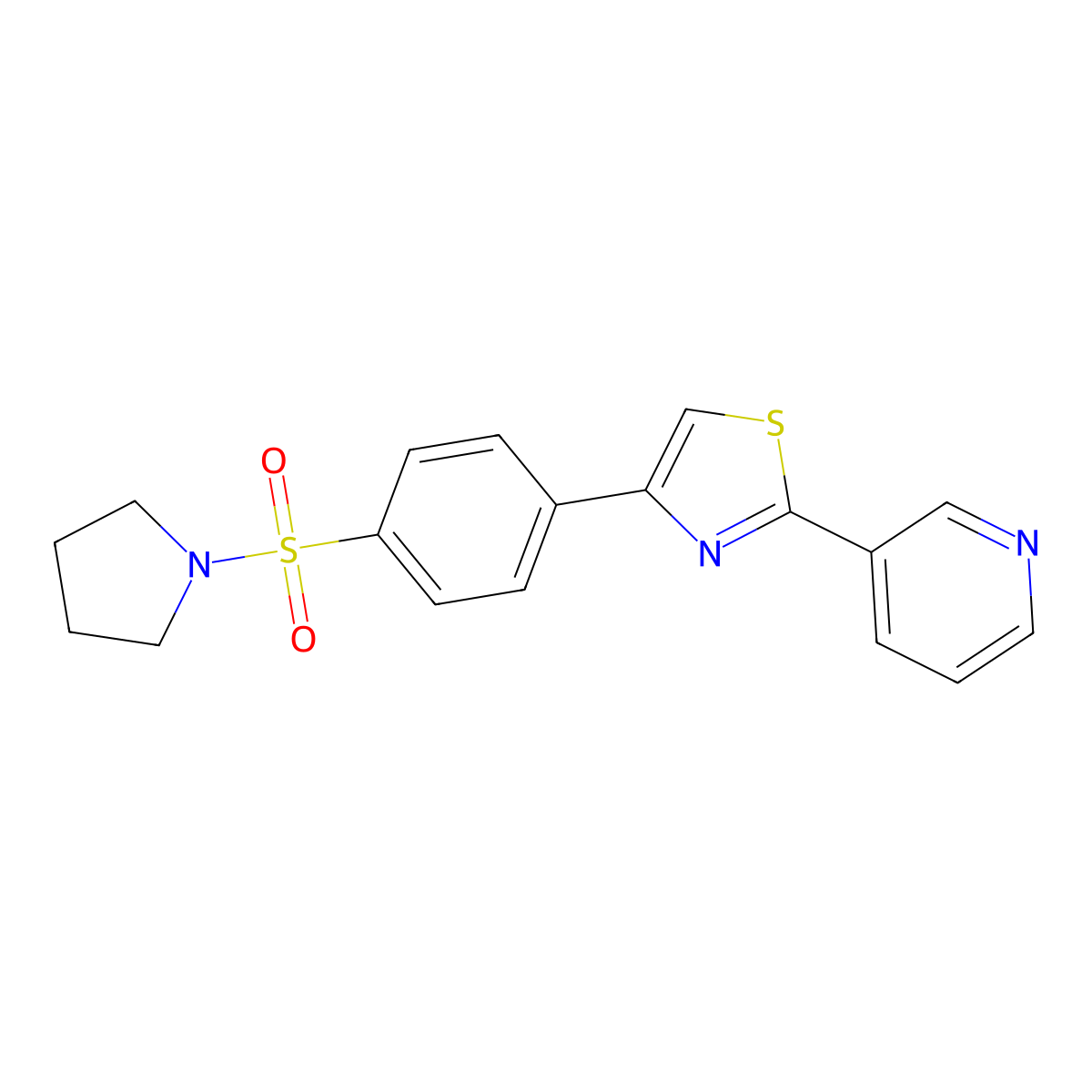 2-(3-Pyridinyl)-4-[4-(1-pyrrolidinylsulfonyl)phenyl]thiazole molecular structure, CAS 618063-16-4