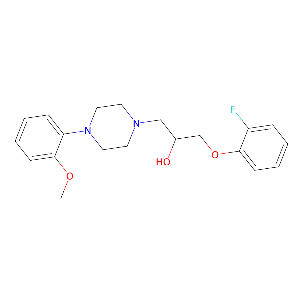1-(2-Fluorophenoxy)-3-[4-(2-methoxyphenyl)piperazin-1-yl]propan-2-ol molecular structure, CAS 618066-55-0