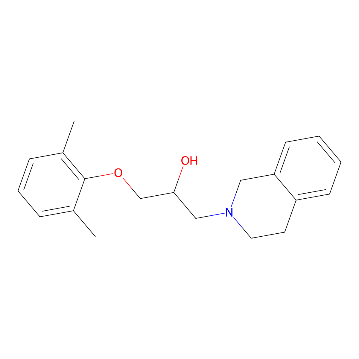 1-(3,4-dihydro-1H-isoquinolin-2-yl)-3-(2,6-dimethylphenoxy)propan-2-ol molecular structure, CAS 618066-87-8