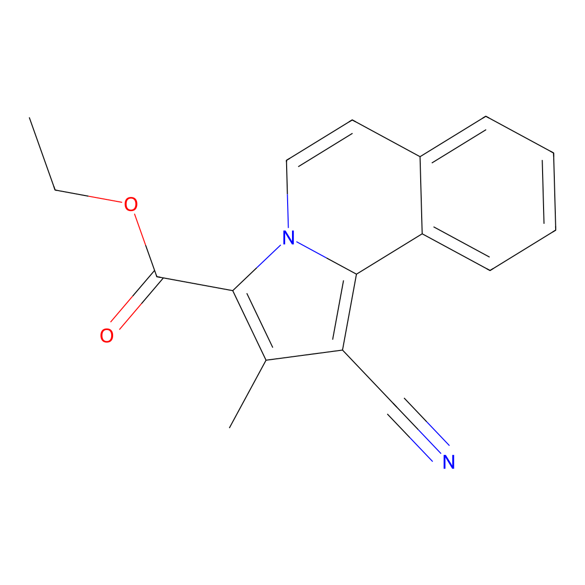 Ethyl 1-cyano-2-methylpyrrolo[2,1-a]isoquinoline-3-carboxylate molecular structure, CAS 618070-05-6