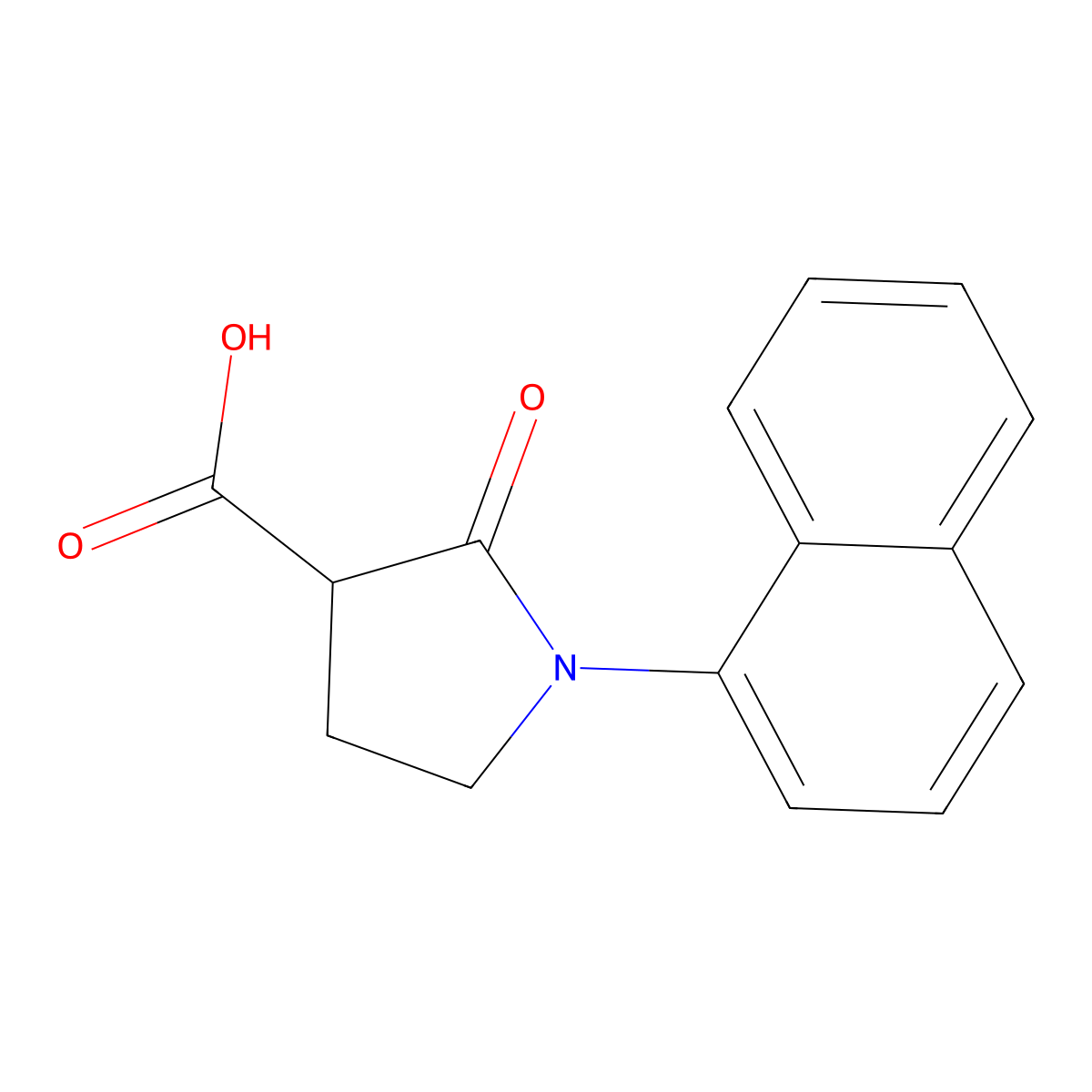 1-(1-Naphthalenyl)-2-oxo-3-pyrrolidinecarboxylic acid molecular structure, CAS 618070-36-3