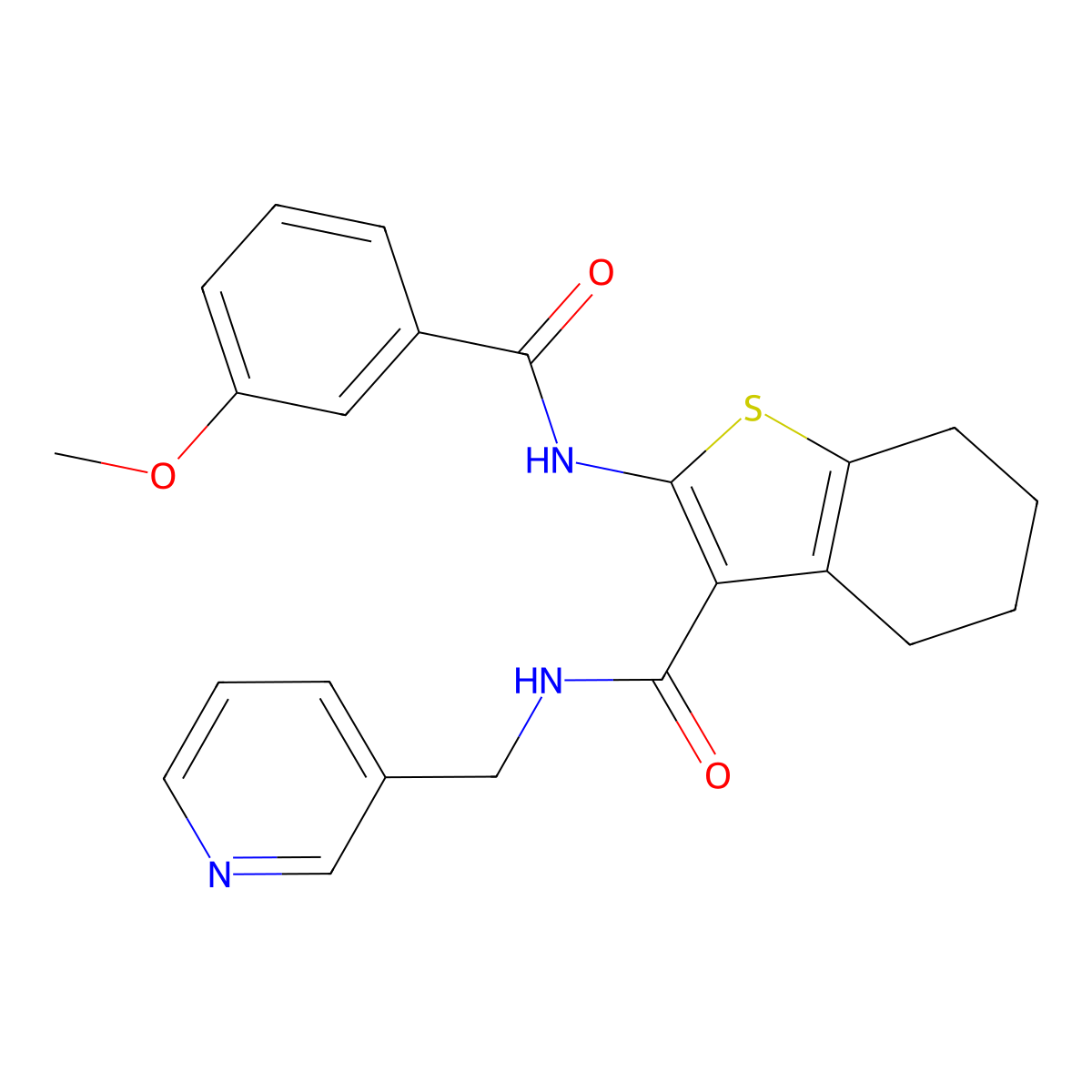 2-[(3-Methoxybenzoyl)amino]-N-(3-pyridinylmethyl)-4,5,6,7-tetrahydro-1-benzothiophene-3-carboxamide molecular structure, CAS 618071-95-7