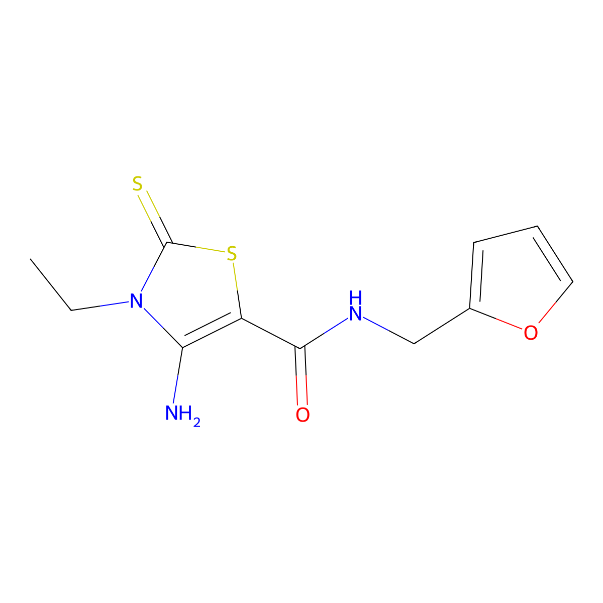 4-Amino-3-ET-N-(2-furylmethyl)-2-thioxo-2,3-dihydro-1,3-thiazole-5-carboxamide molecular structure, CAS 618072-06-3