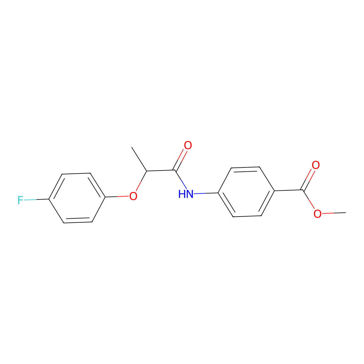 Methyl 4-[2-(4-fluorophenoxy)propanoylamino]benzoate molecular structure, CAS 618072-33-6