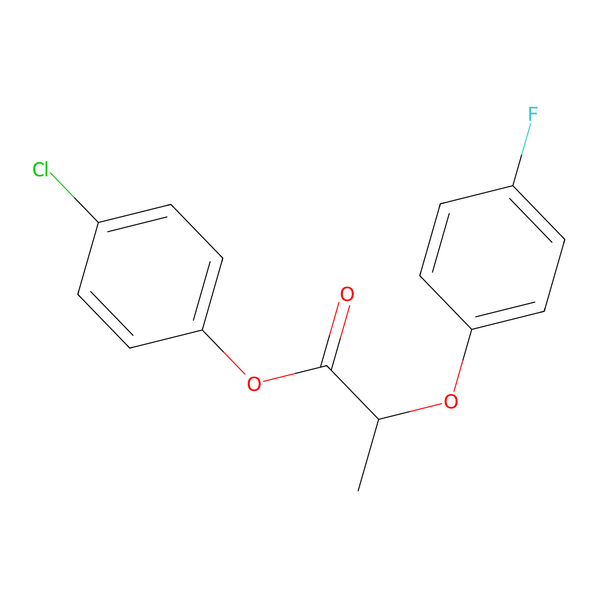 4-Chlorophenyl 2-(4-fluorophenoxy)propanoate molecular structure, CAS 618073-03-3