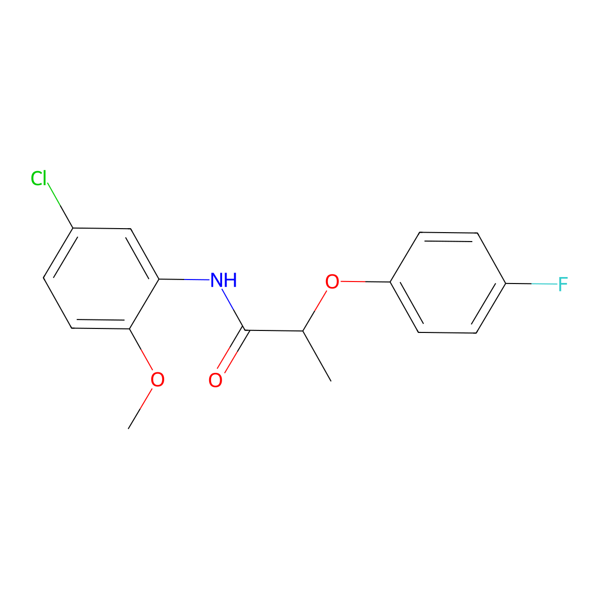N-(5-chloro-2-methoxyphenyl)-2-(4-fluorophenoxy)propanamide molecular structure, CAS 618073-08-8