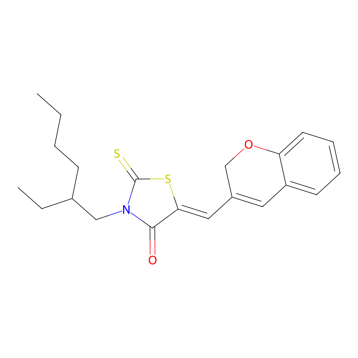 5-(2H-Chromen-3-ylmethylene)-3-(2-ethylhexyl)-2-thioxo-1,3-thiazolidin-4-one molecular structure, CAS 618074-74-1