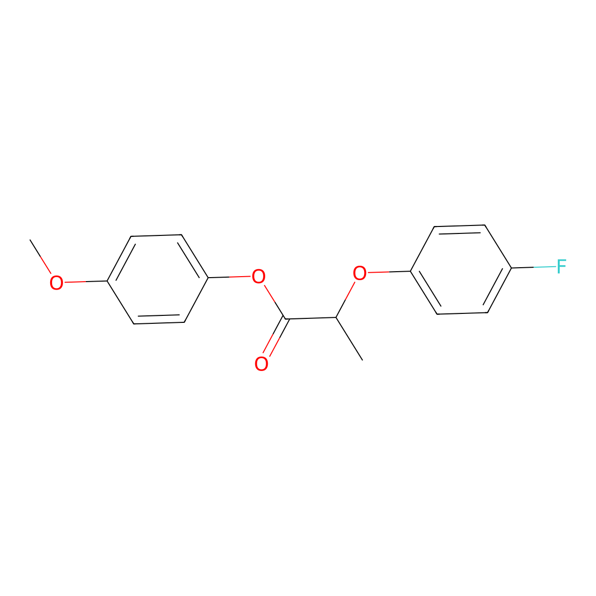 4-Methoxyphenyl 2-(4-fluorophenoxy)propanoate molecular structure, CAS 618076-41-8