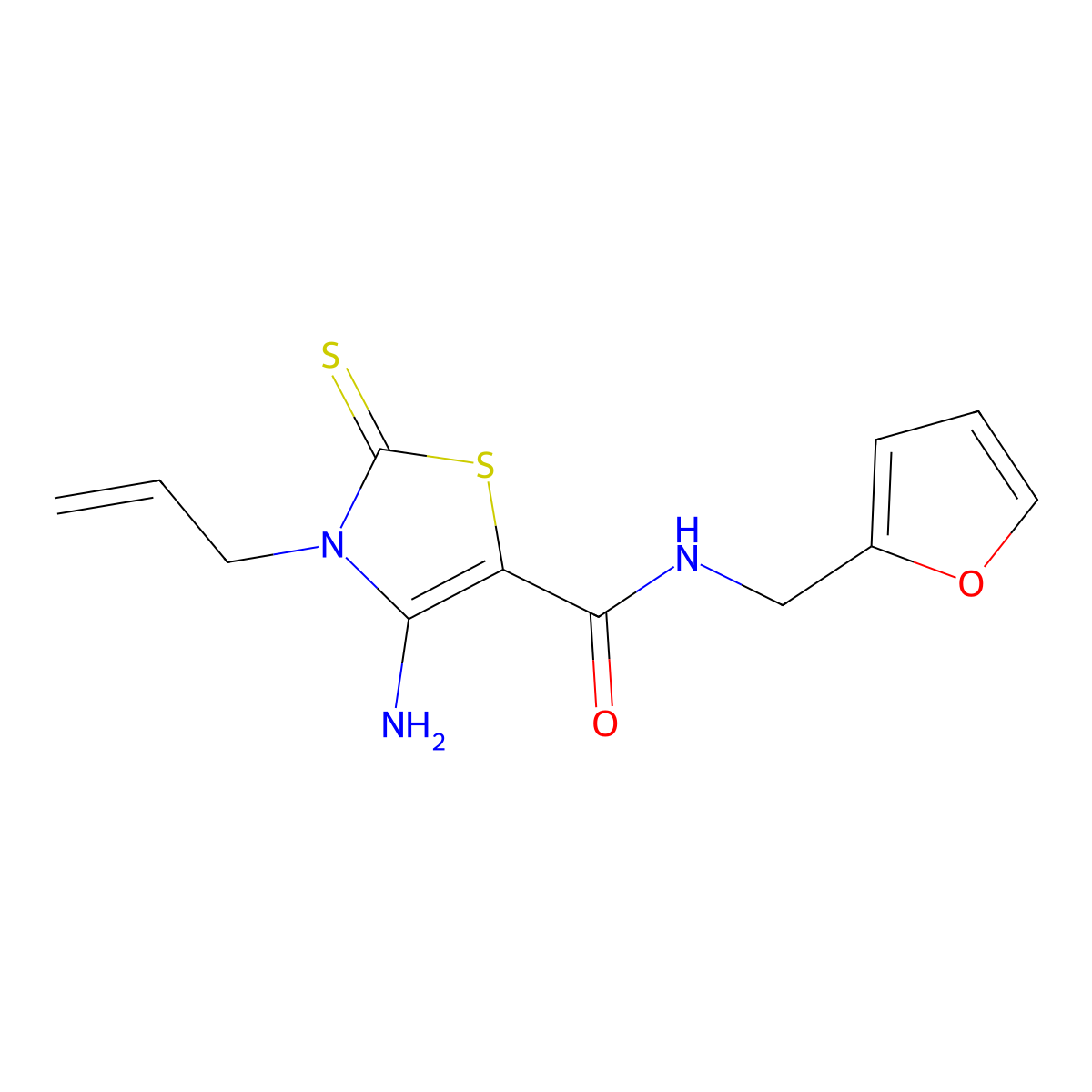 3-Allyl-4-amino-N-(2-furylmethyl)-2-thioxo-2,3-dihydro-1,3-thiazole-5-carboxamide molecular structure, CAS 618076-56-5