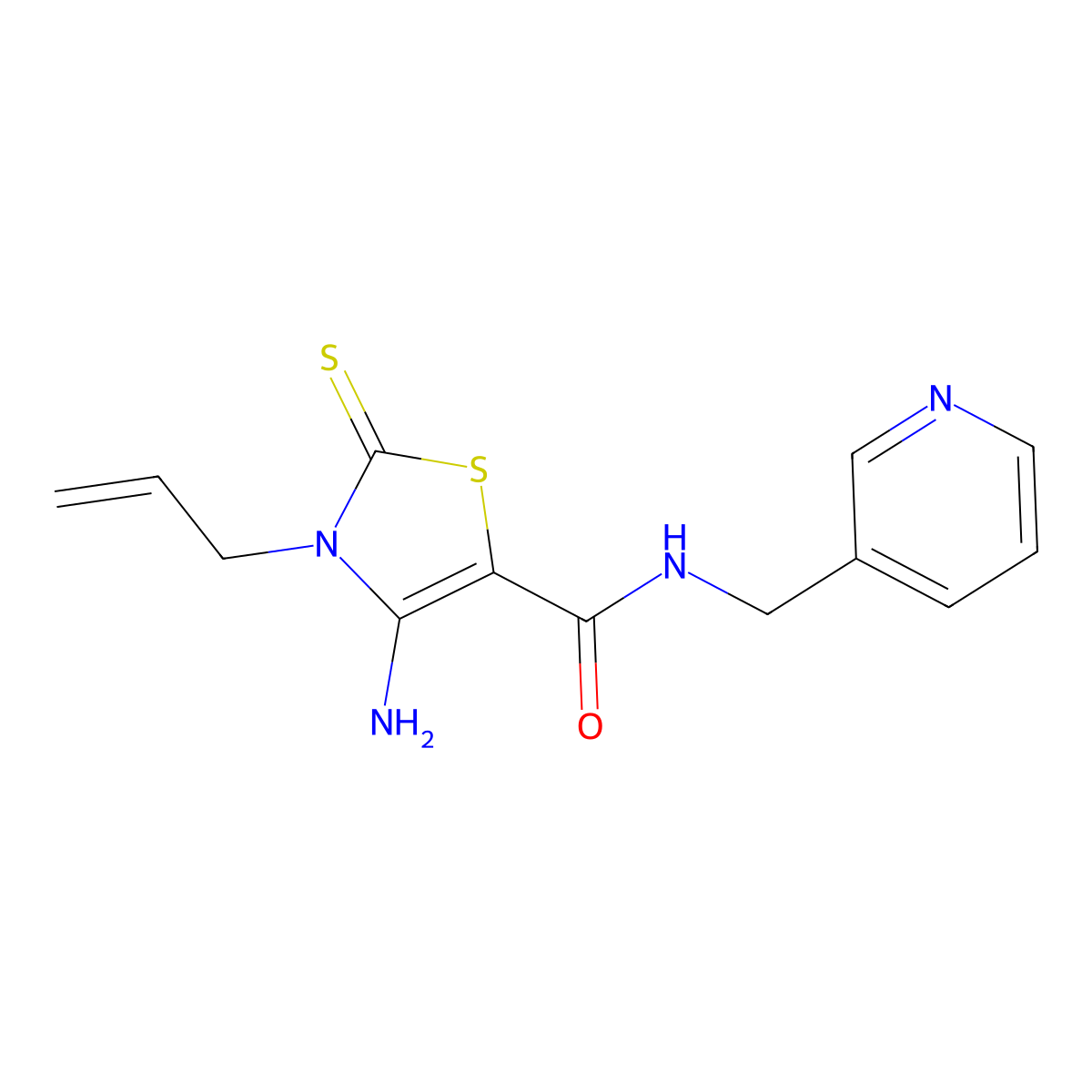 3-Allyl-4-amino-N-(3-pyridinylmethyl)-2-thioxo-2,3-dihydro-1,3-thiazole-5-carboxamide molecular structure, CAS 618076-58-7