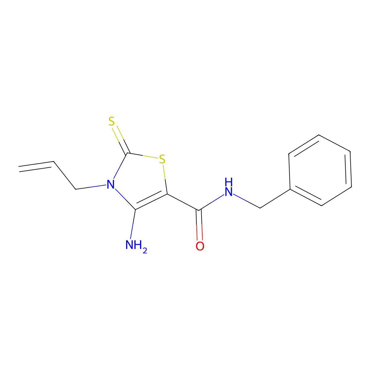 3-Allyl-4-amino-N-benzyl-2-thioxo-2,3-dihydro-1,3-thiazole-5-carboxamide molecular structure, CAS 618076-60-1
