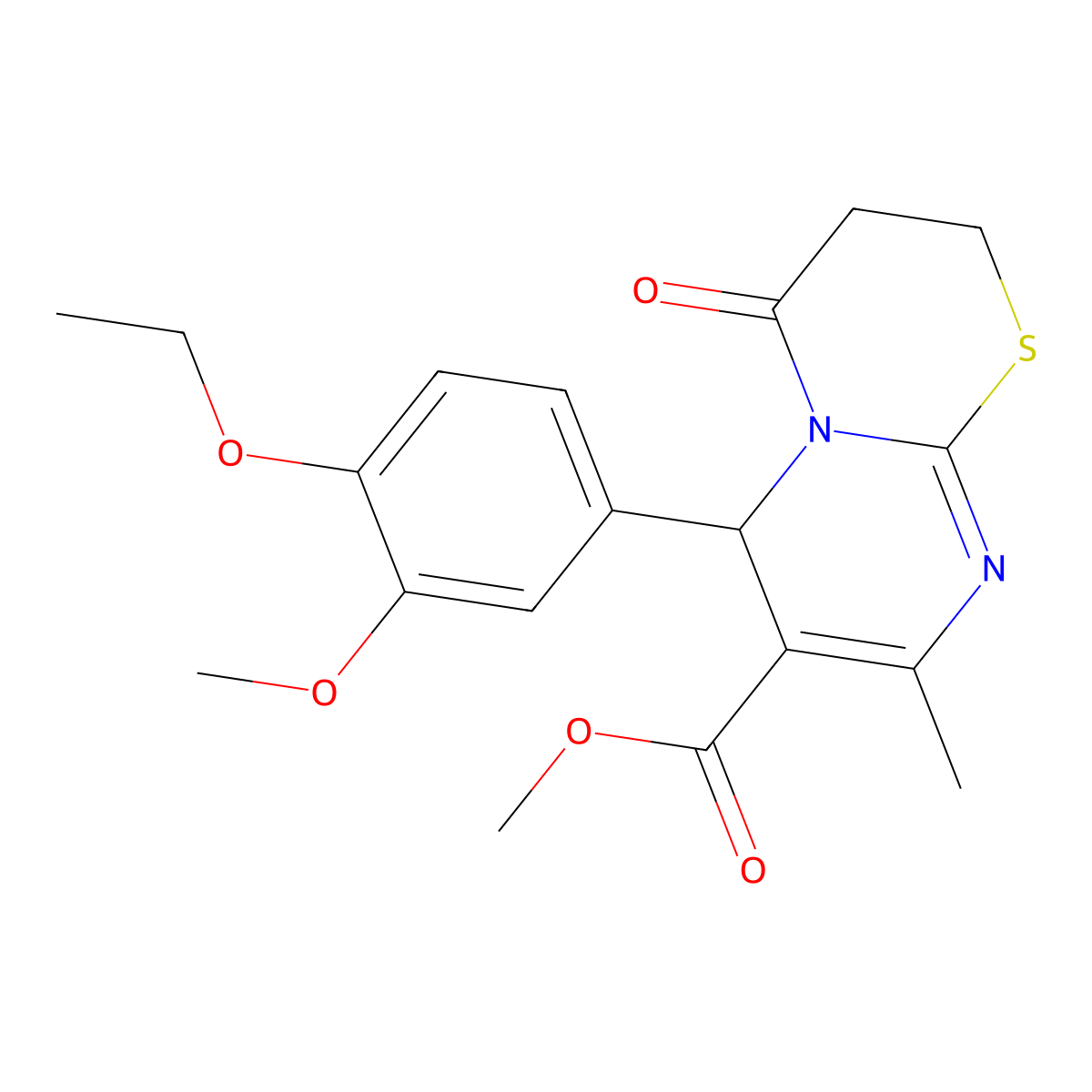 methyl 6-(4-ethoxy-3-methoxyphenyl)-8-methyl-4-oxo-3,4-dihydro-2H,6H-pyrimido[2,1-b][1,3]thiazine-7-carboxylate molecular structure, CAS 618080-19-6