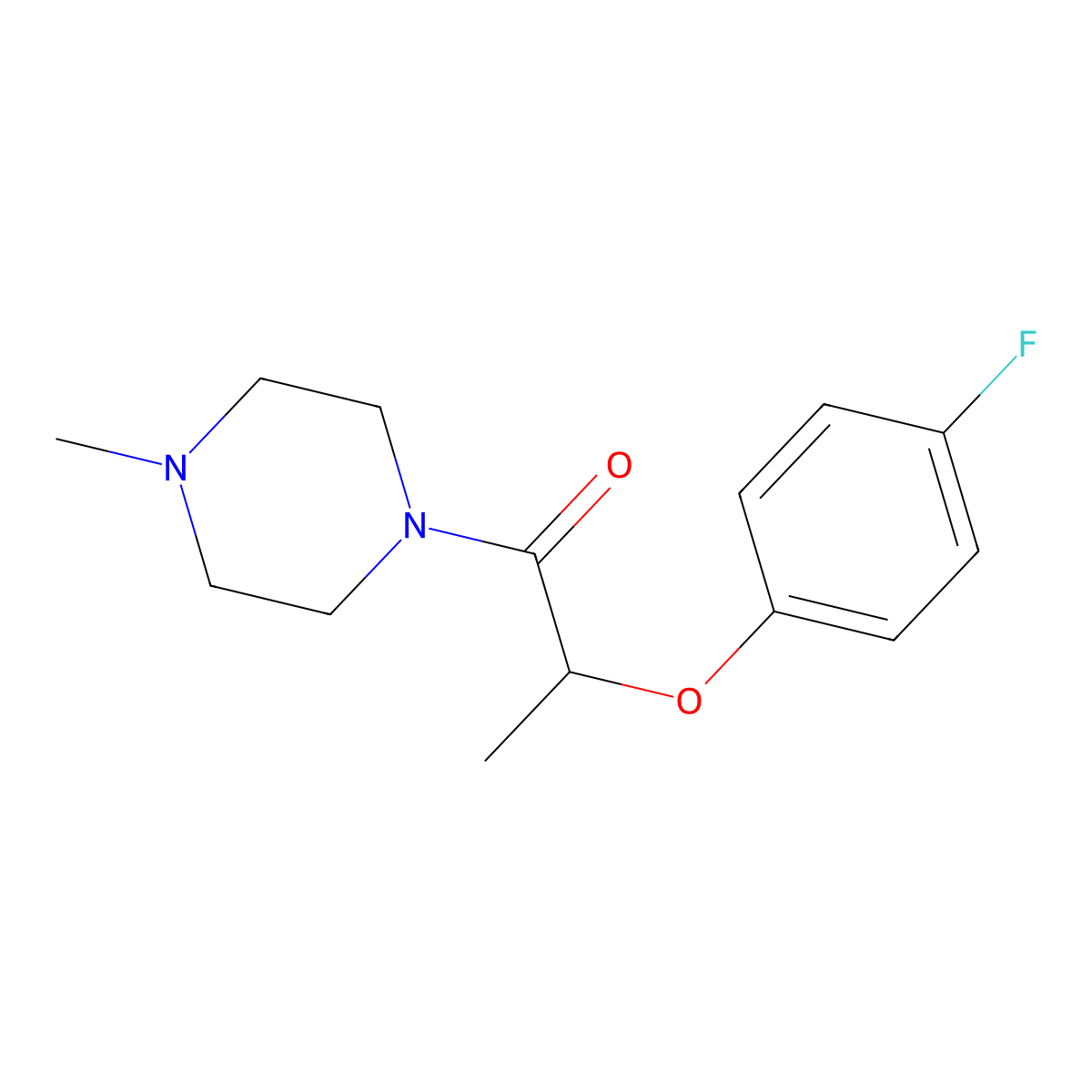 2-(4-Fluorophenoxy)-1-(4-methylpiperazin-1-yl)propan-1-one molecular structure, CAS 618080-41-4
