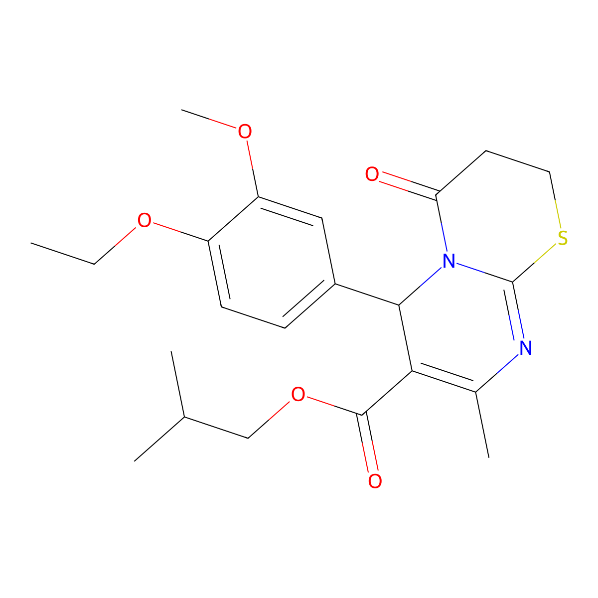 isobutyl 6-(4-ethoxy-3-methoxyphenyl)-8-methyl-4-oxo-3,4-dihydro-2H,6H-pyrimido[2,1-b][1,3]thiazine-7-carboxylate molecular structure, CAS 618080-43-6