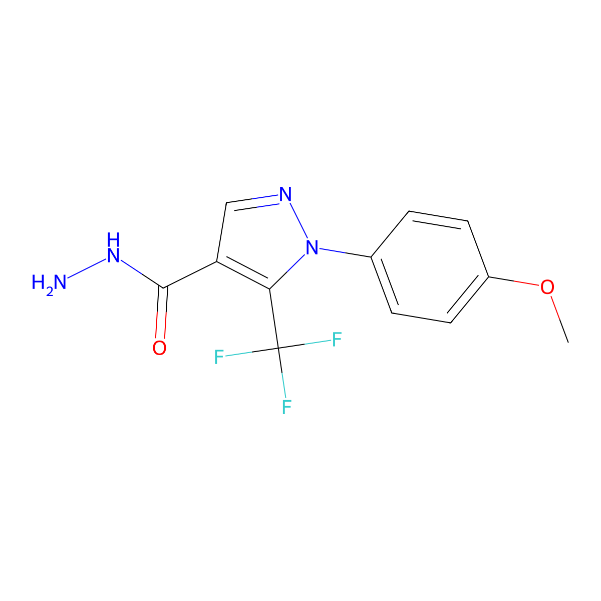 1-(4-Methoxyphenyl)-5-(trifluoromethyl)-1H-pyrazole-4-carbohydrazide molecular structure, CAS 618090-93-0