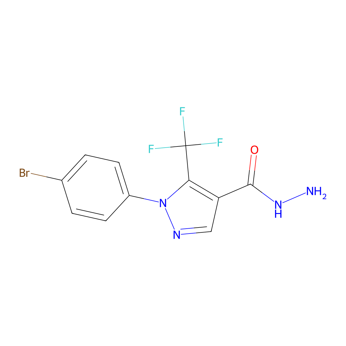 1-(4-Bromophenyl)-5-(trifluoromethyl)-1H-pyrazole-4-carbohydrazide molecular structure, CAS 618090-98-5