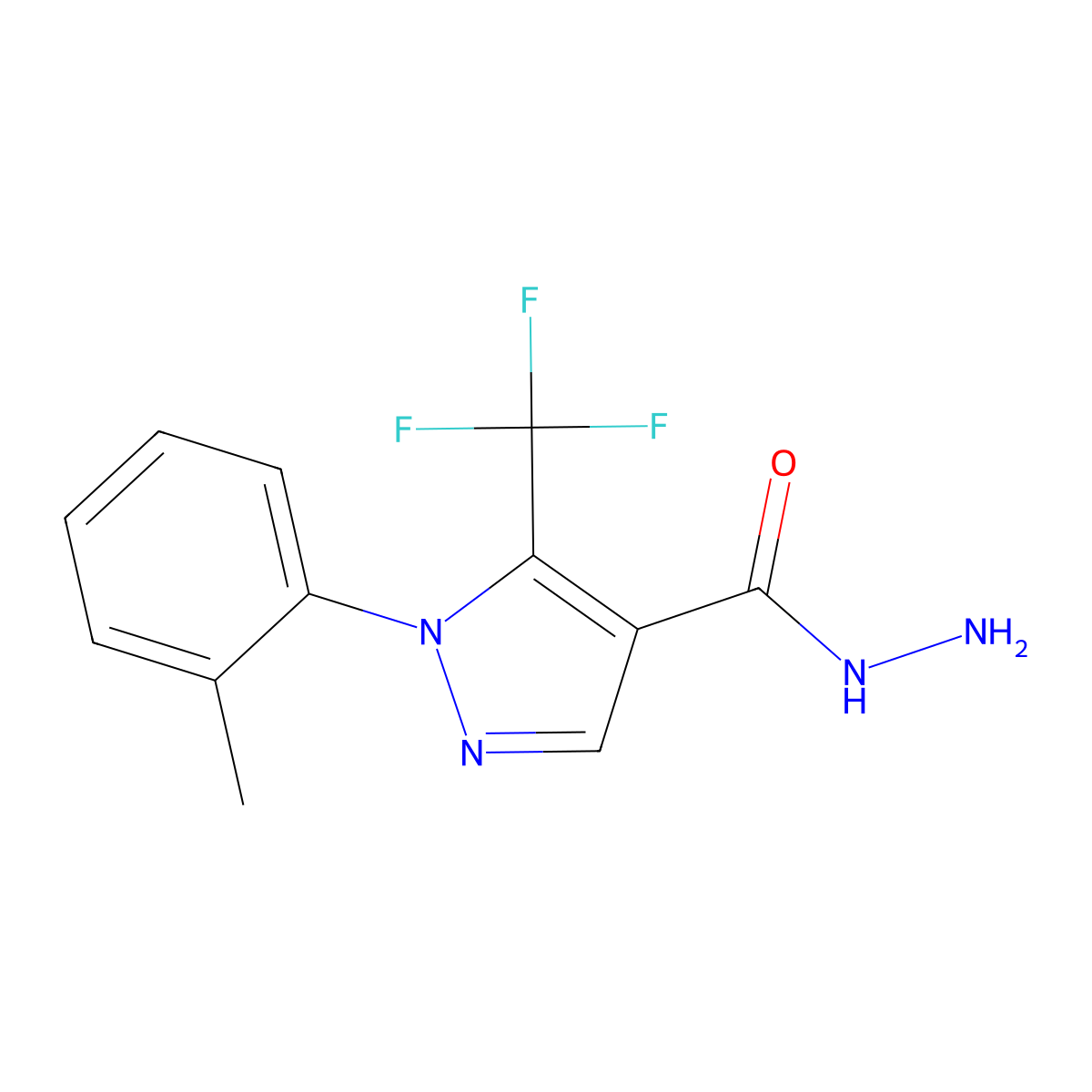 1-(2-Methylphenyl)-5-(trifluoromethyl)-1H-pyrazole-4-carbohydrazide molecular structure, CAS 618091-00-2