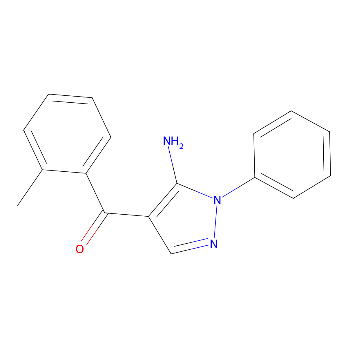 (5-Amino-1-phenyl-1H-pyrazol-4-YL)(2-methylphenyl)methanone molecular structure, CAS 618091-04-6