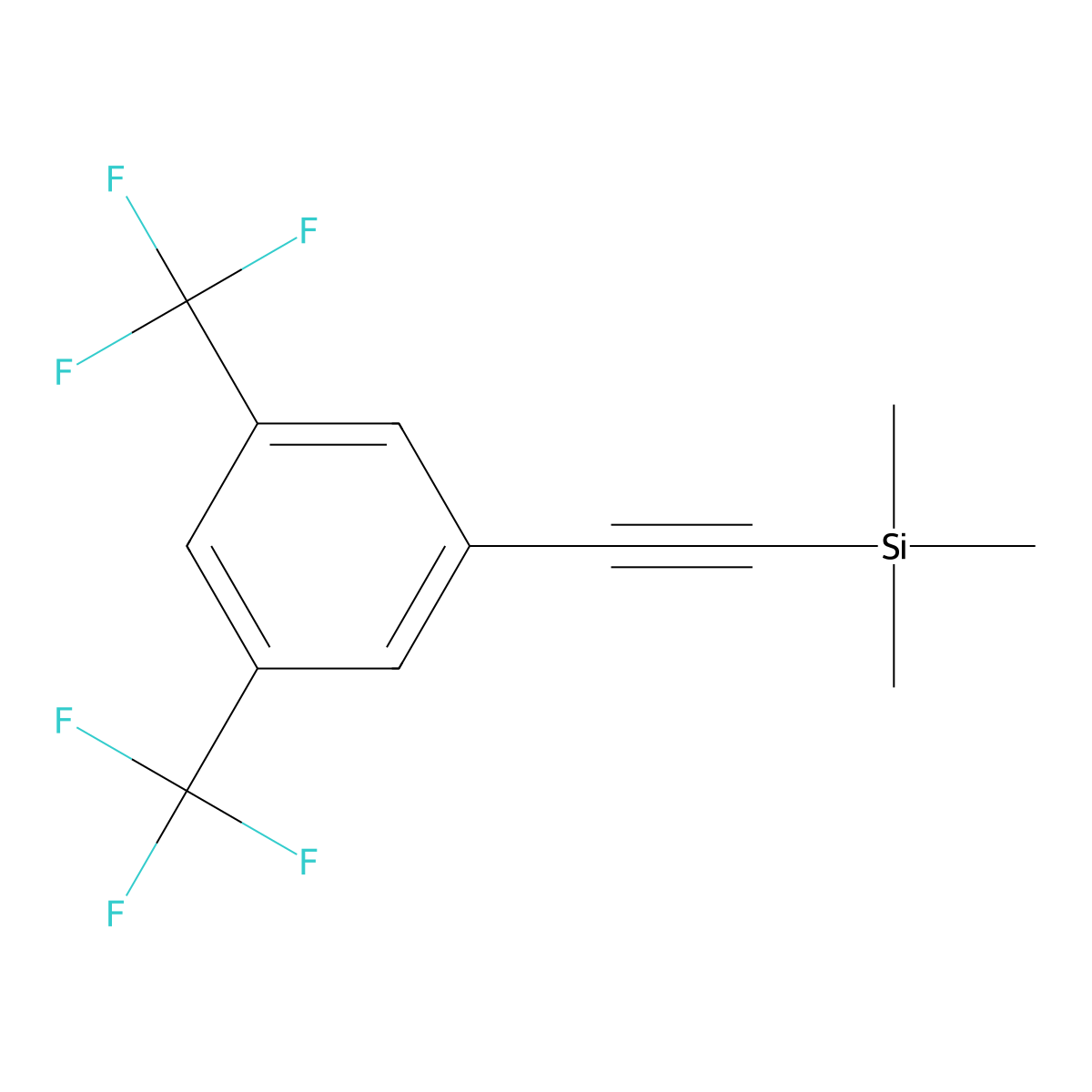 (3,5-Bis(trifluoromethyl)phenylethynyl)trimethylsilane molecular structure, CAS 618092-28-7