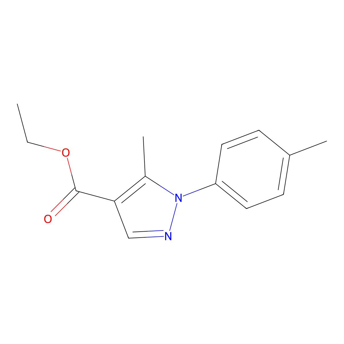 Ethyl 5-methyl-1-P-tolyl-1H-pyrazole-4-carboxylate molecular structure, CAS 618092-32-3