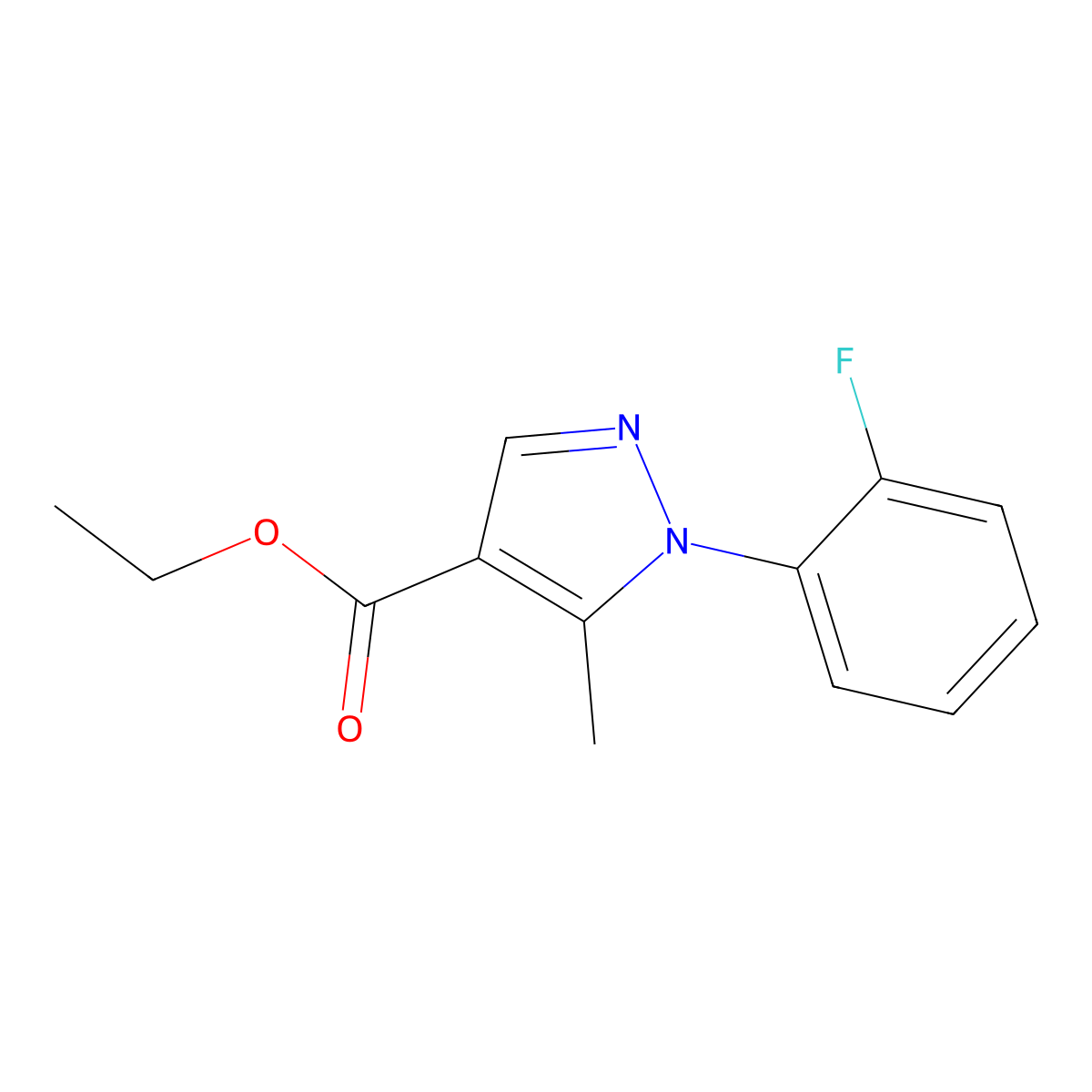 Ethyl 1-(2-fluorophenyl)-5-methyl-1H-pyrazole-4-carboxylate molecular structure, CAS 618092-38-9