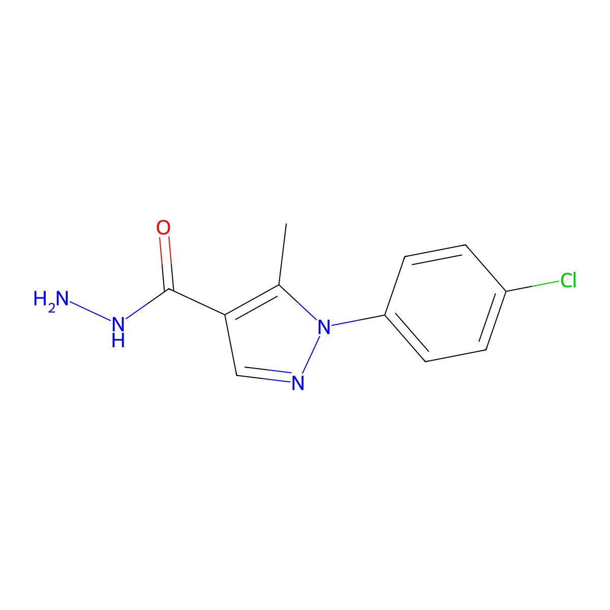 1-(4-Chlorophenyl)-5-methyl-1H-pyrazole-4-carbohydrazide molecular structure, CAS 618092-42-5