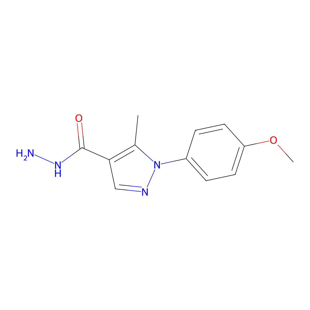 1-(4-Methoxyphenyl)-5-methyl-1H-pyrazole-4-carbohydrazide molecular structure, CAS 618092-46-9