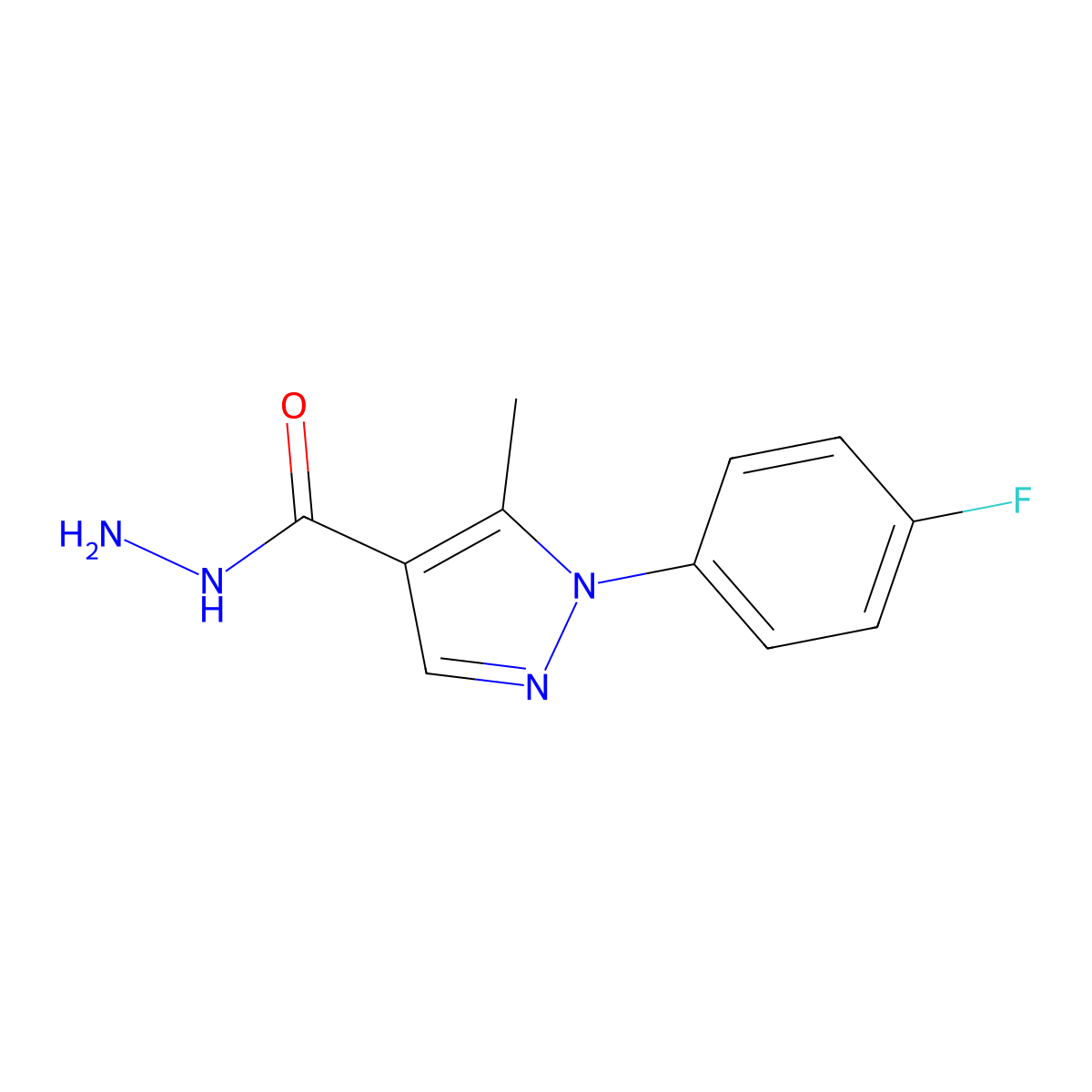 1-(4-Fluorophenyl)-5-methyl-1H-pyrazole-4-carbohydrazide molecular structure, CAS 618092-48-1
