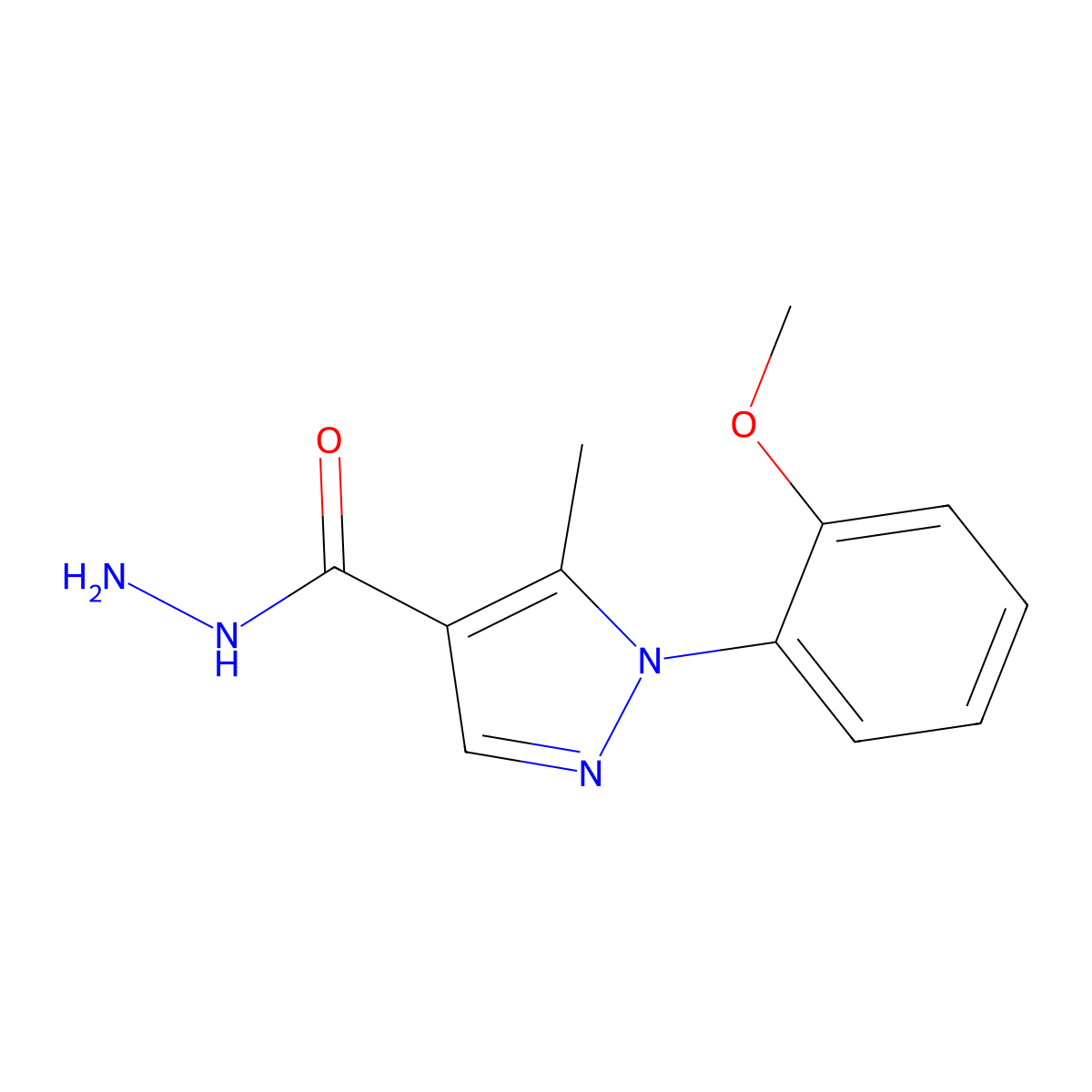 1-(2-Methoxyphenyl)-5-methyl-1H-pyrazole-4-carbohydrazide molecular structure, CAS 618092-56-1