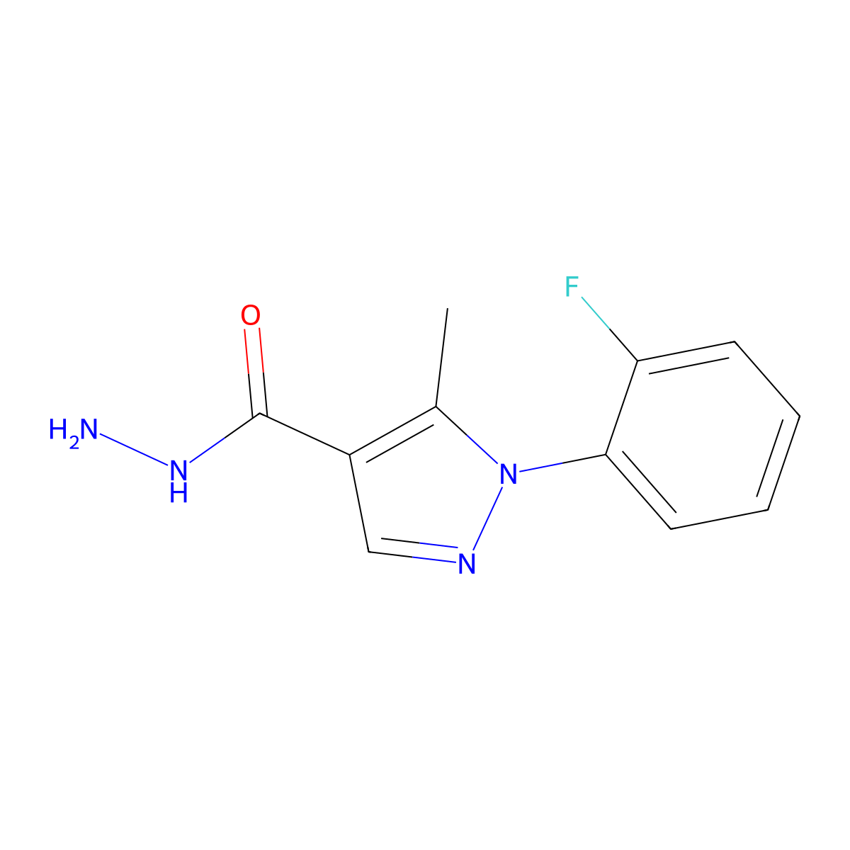 1-(2-Fluorophenyl)-5-methyl-1H-pyrazole-4-carbohydrazide molecular structure, CAS 618092-58-3