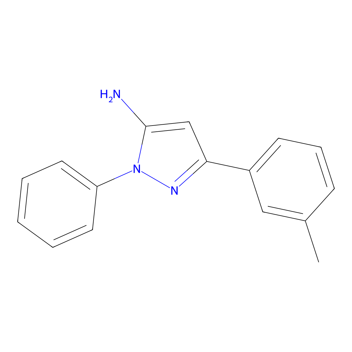 3-(3-Methylphenyl)-1-phenyl-1H-pyrazol-5-ylamine molecular structure, CAS 618092-64-1