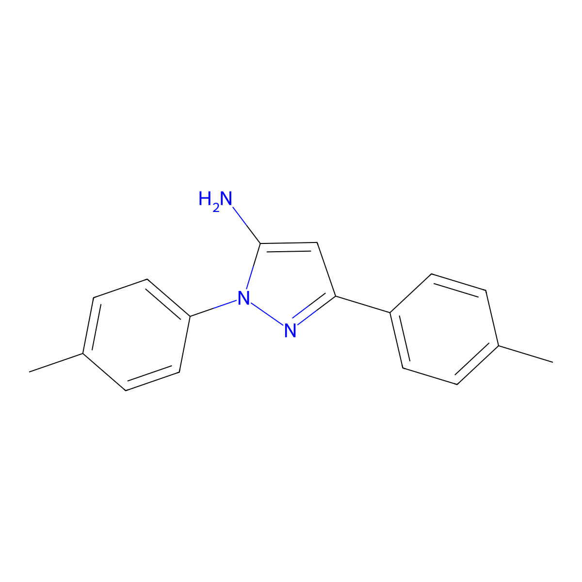 1,3-Bis(4-methylphenyl)-1H-pyrazol-5-amine molecular structure, CAS 618092-82-3