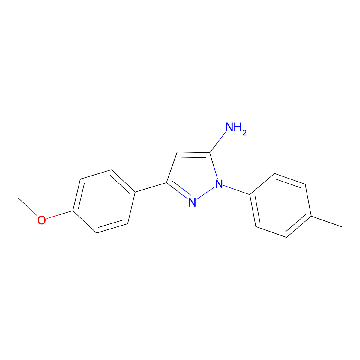 3-(4-Methoxyphenyl)-1-(4-methylphenyl)-1H-pyrazol-5-amine molecular structure, CAS 618092-84-5